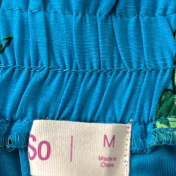 SO TURQUOISE BLUE CROP TOP W/ PUFF SLEEVES & TIERED MINI SKIRT SIZE MED SET - Picture 9 of 14